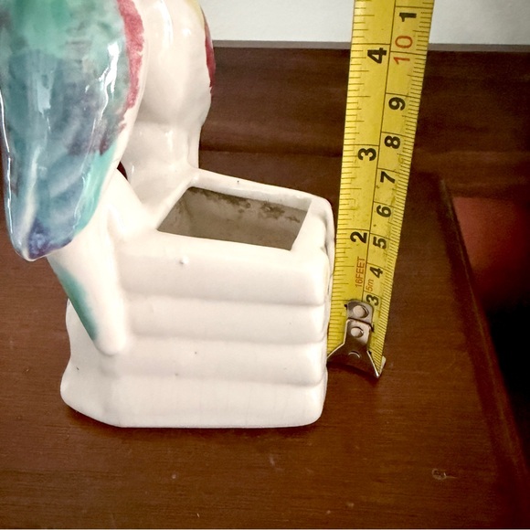 Vintage Parakeet Planter Palm Beach Regency Bird Parrot Planter Mini Succulent - Picture 12 of 13